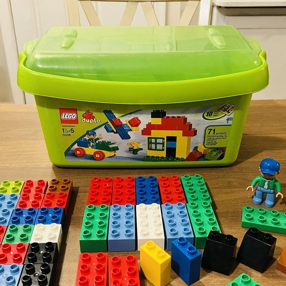 Lego Duplo Mixed Lot 100 Pieces - Lego Man - Window - Flowers - in large‎ Tub